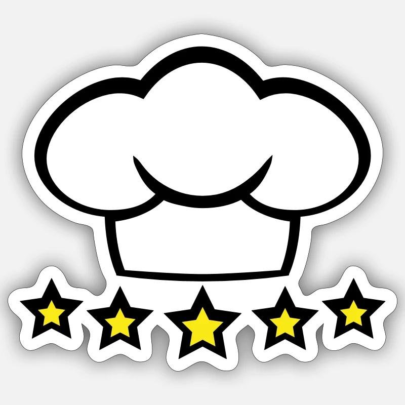 Chef Kitchen Chef’s Hat 5 étoiles Master Cool Sticker taille S (10 x 10 cm)