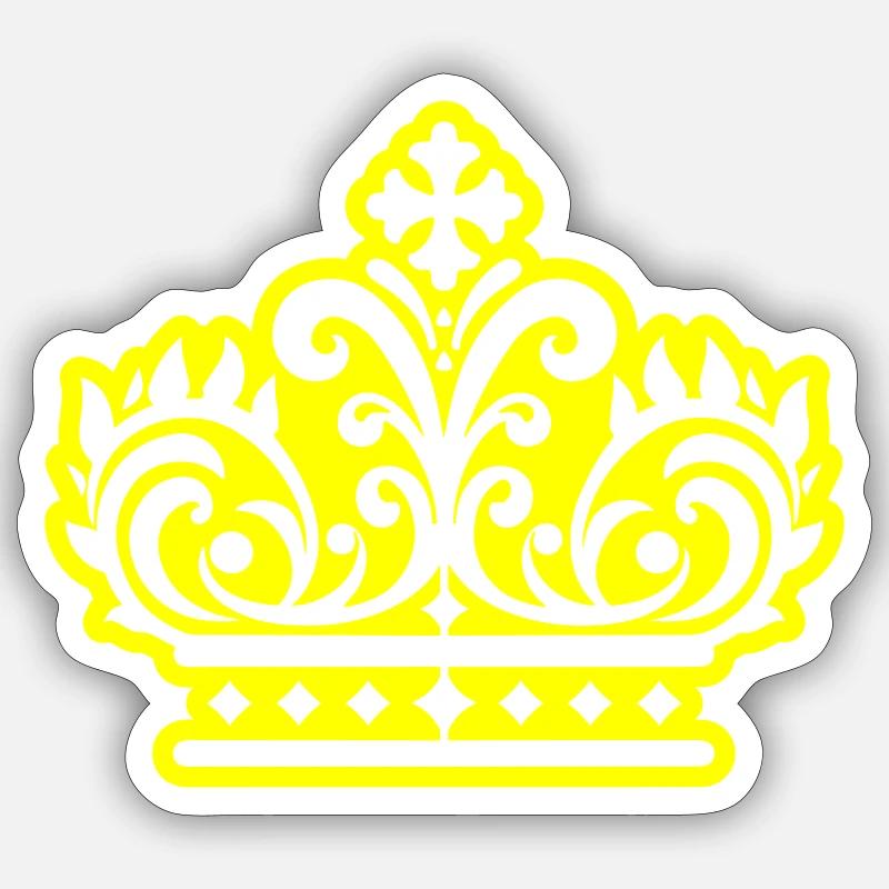 Krone König - Sticker Größe S (10 x 10 cm) - Mattweiß