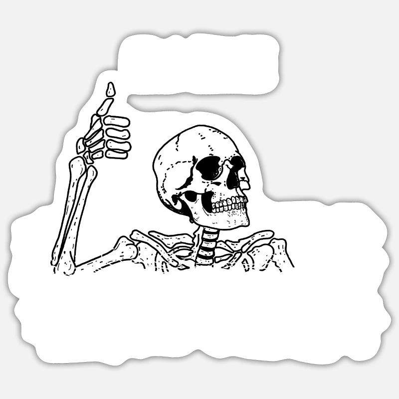 Fine Skeleton - Sticker size S (10 x 10 cm) - white matte