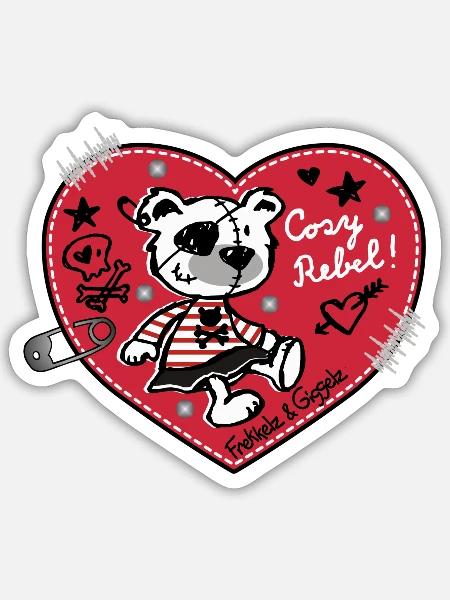 Cosy Rebel - Sticker Größe S (10 x 10 cm) - Mattweiß