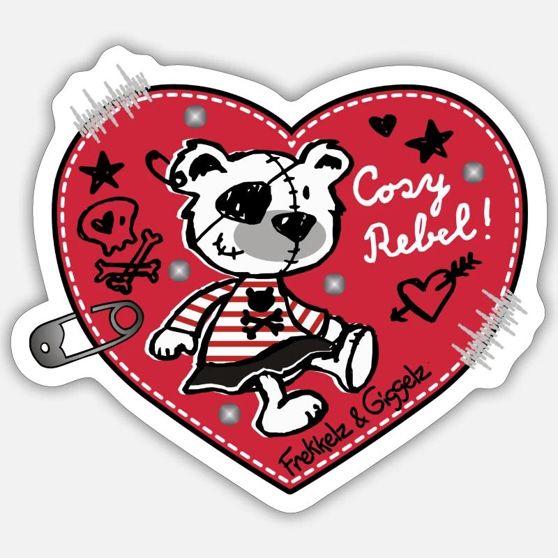 Cosy Rebel - Sticker Größe S (10 x 10 cm) - Mattweiß
