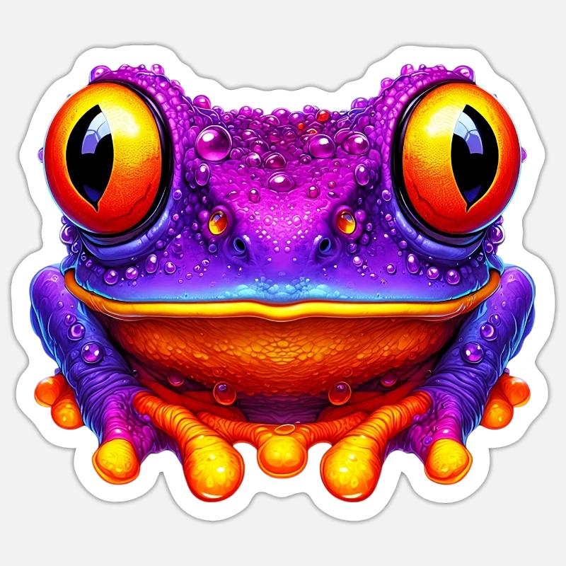 Frosch - Sticker Größe S (10 x 10 cm) - Mattweiß