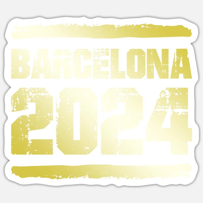 Barcelone 2024 Médaille d’or - Sticker taille S (10 x 10 cm) - blanc mat