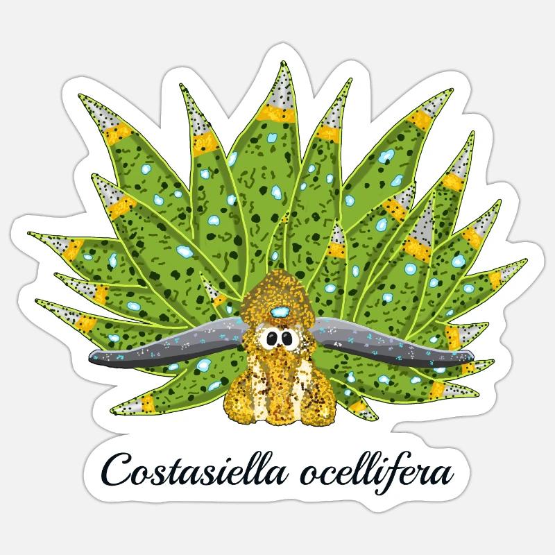 Escargot De Mer Mignon, Feuille De Mouton, Dessin Sticker taille S (10 x 10 cm)