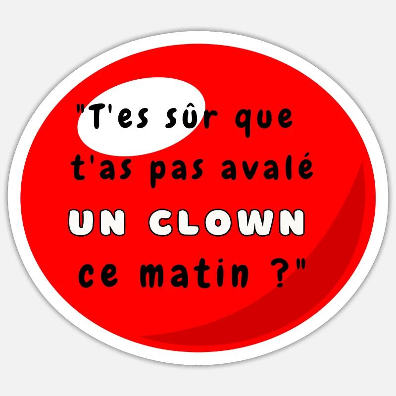 Funny Expression Clown Nose - Sticker size S (10 x 10 cm) - white matte