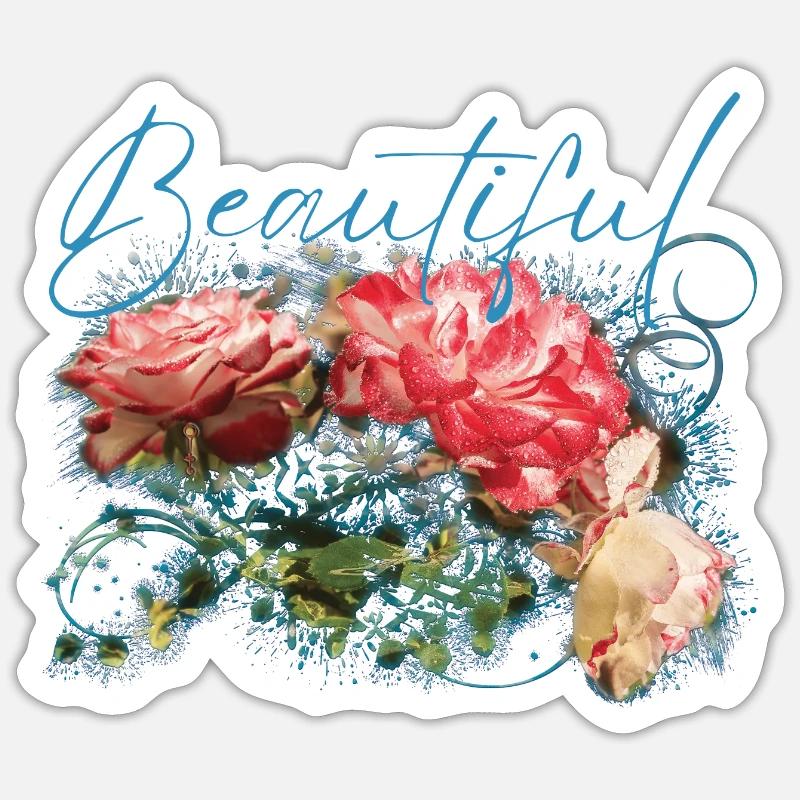 Schöne Flora Blumen Sticker Größe S (10 x 10 cm)