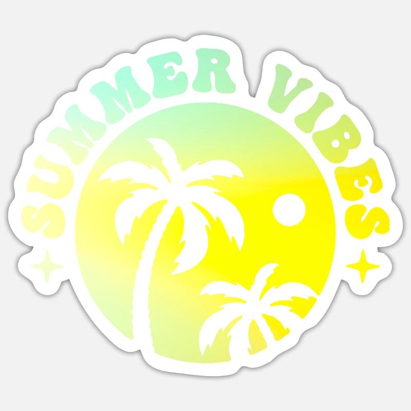 Summer Vibes - Sticker Größe S (10 x 10 cm) - Mattweiß