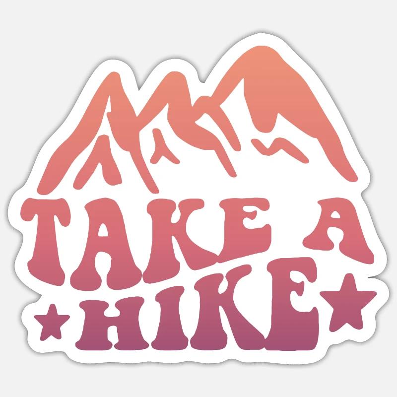 Take A Hike Camping - Sticker Größe S (10 x 10 cm) - Mattweiß