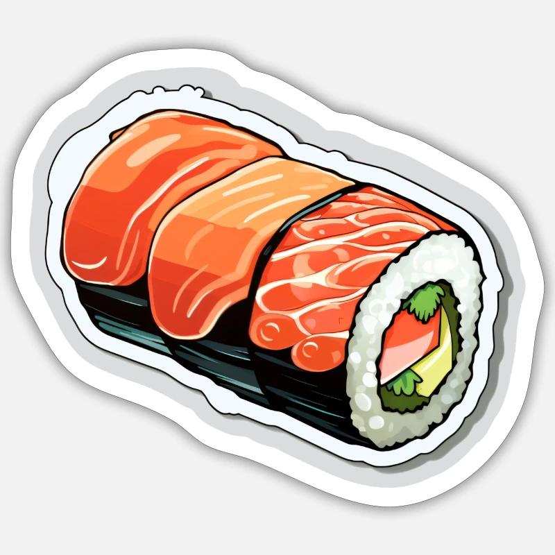 Sushirolle - Sticker Größe S (10 x 10 cm) - Mattweiß