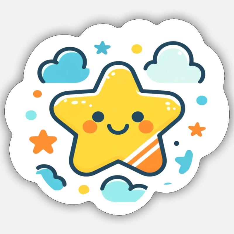 Petite étoile - Sticker taille S (10 x 10 cm) - blanc mat