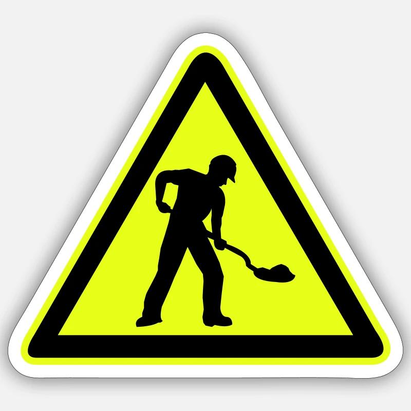 Road construction sign construction site 1 Sticker size S (10 x 10 cm)
