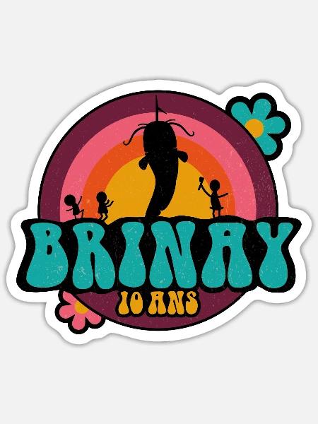 Logo Brinay - 10 ans - Sticker taille S (10 x 10 cm) - blanc mat