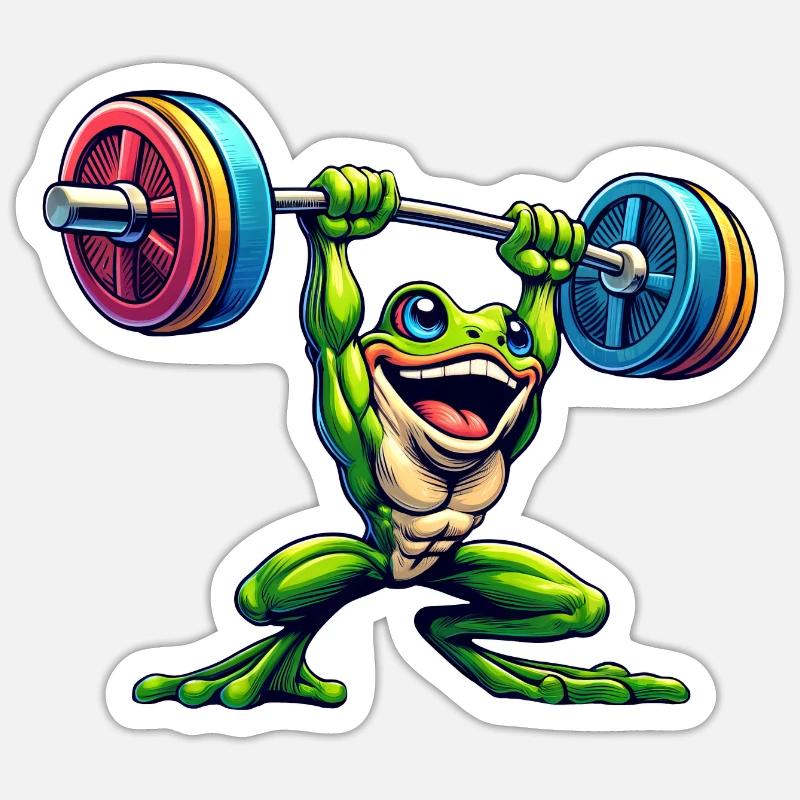 Entraînement d’haltères Frog Toad - Sticker taille S (10 x 10 cm) - blanc mat