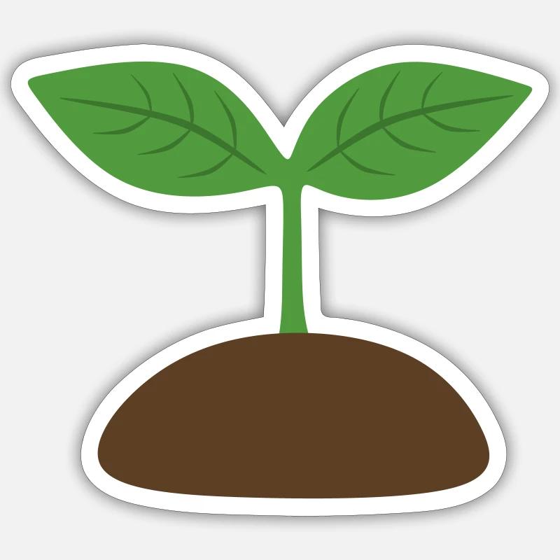 Sämling - Sticker Größe S (10 x 10 cm) - Mattweiß