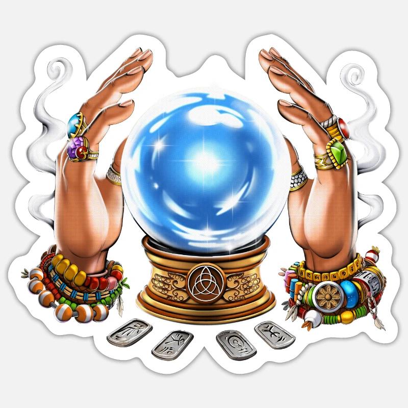 Fortune Teller Crystal Ball Sticker size S (10 x 10 cm)