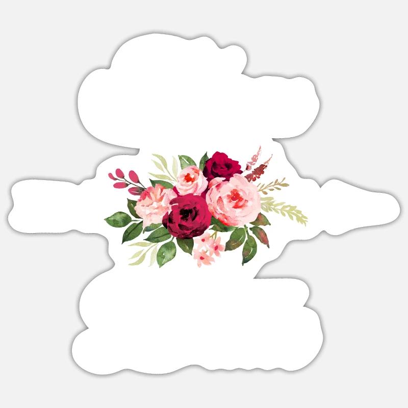 Team bride bouquet de fleurs flèche Sticker taille S (10 x 10 cm)