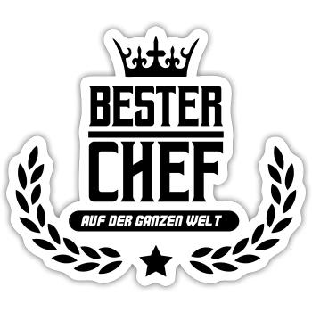 bester chef der welt - Sticker Größe S (10 x 10 cm) - Mattweiß - Vorne