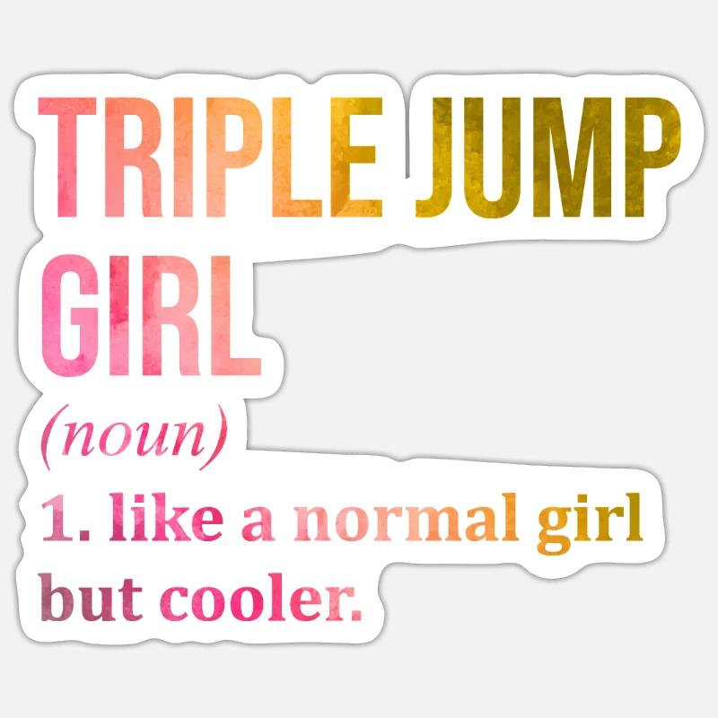 triple saut - Sticker taille S (10 x 10 cm) - blanc mat