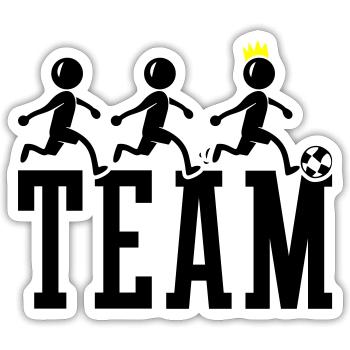 Football par équipe Football - Sticker taille S (10 x 10 cm) - blanc mat - Devant