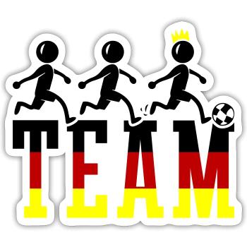Fussball Team Meister Germany - Sticker Größe S (10 x 10 cm) - Mattweiß - Vorne
