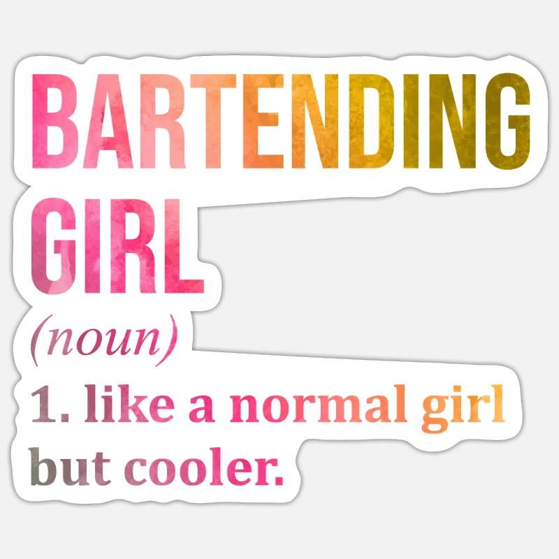 Barman - Sticker taille S (10 x 10 cm) - blanc mat