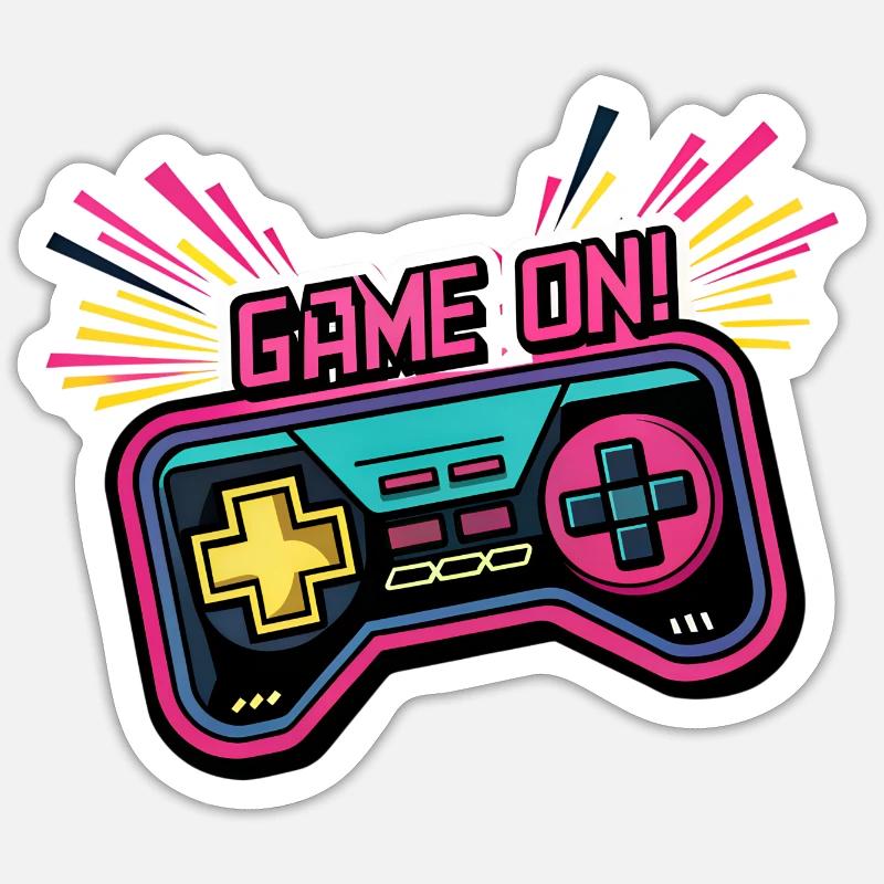 GAME ON. GAMECONTROLLER. SPIELPAD Sticker Größe S (10 x 10 cm)