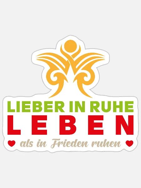 Freiheit Frieden Spruch - Lieber in Ruhe leben - Sticker Größe S (10 x 10 cm) - Mattweiß