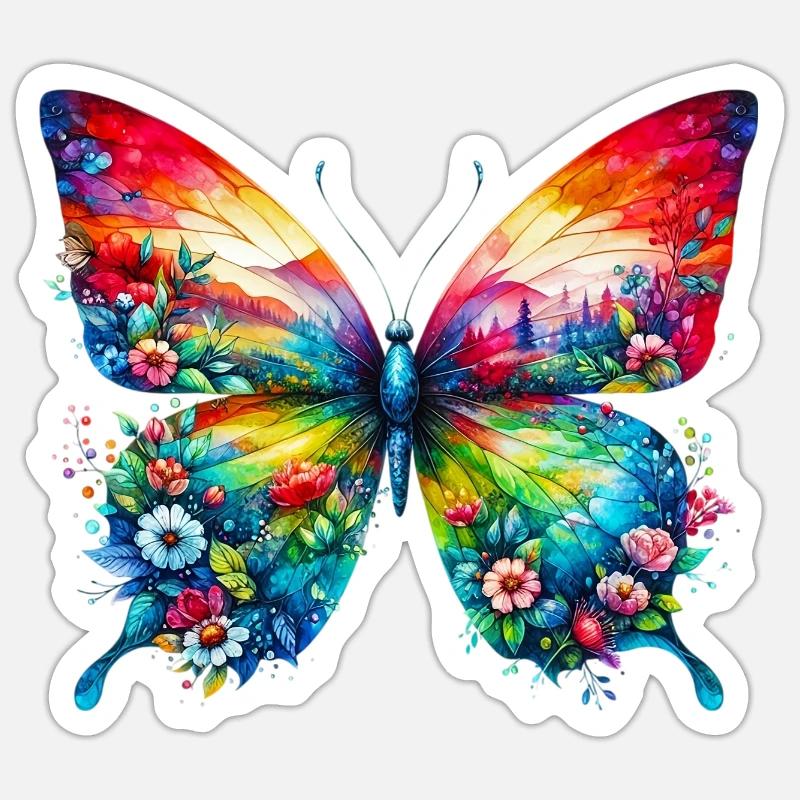 Butterfly - Sticker size S (10 x 10 cm) - white matte