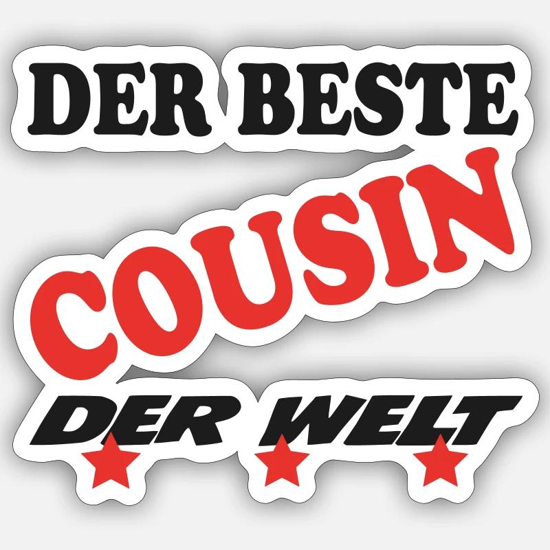DER BESTE COUSIN - Sticker taille S (10 x 10 cm) - blanc mat