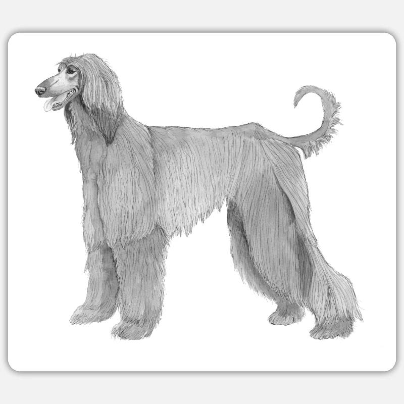 Afghan Hound Sticker No. 2 - Sticker size S (10 x 10 cm) - white matte