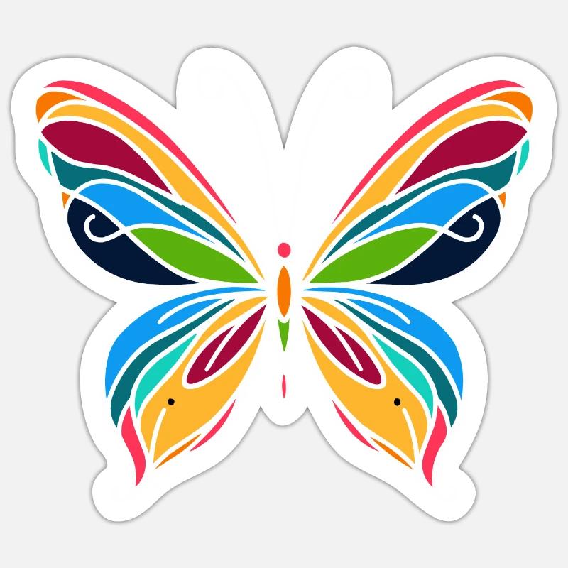 Butterfly - Sticker size S (10 x 10 cm) - white matte