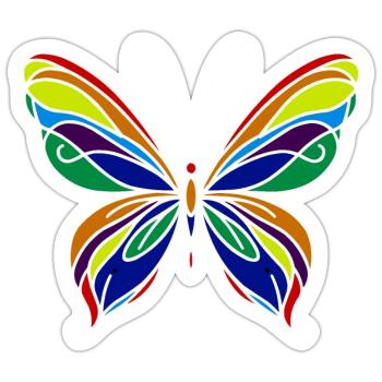 Papillon - Sticker taille S (10 x 10 cm) - blanc mat - Devant