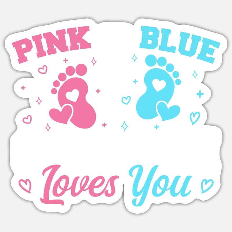 Rosa oder blauer Cousin liebt dich - Cousine Sticker Größe S (10 x 10 cm)