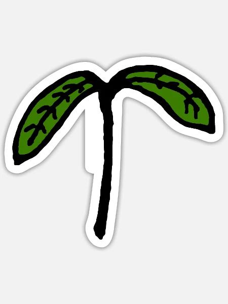 Sprössling Keimling Jungpflanze - Sticker Größe S (10 x 10 cm) - Mattweiß