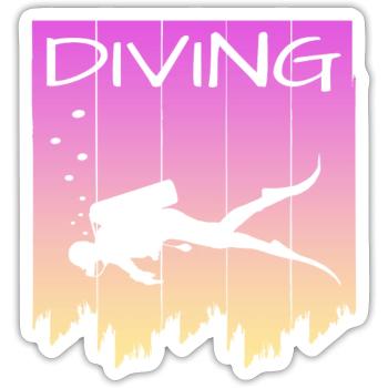 Tauchen, Diving, Tauchlehrer, Taucher, Scuba Diver - Sticker Größe S (10 x 10 cm) - Mattweiß - Vorne