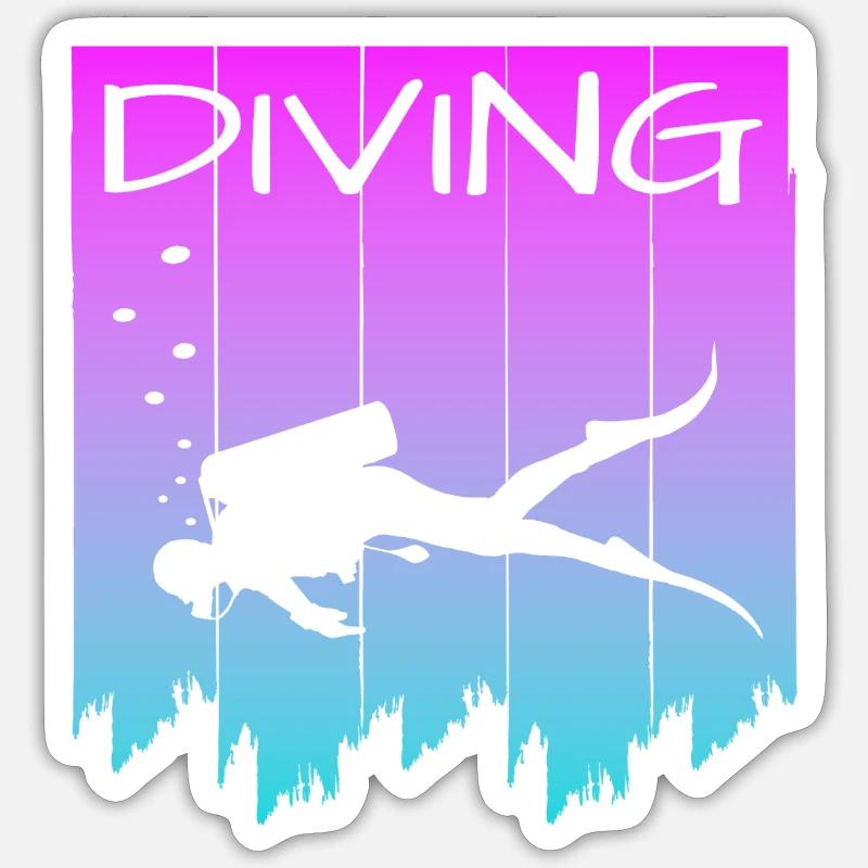 tauchen - Sticker Größe S (10 x 10 cm) - Mattweiß