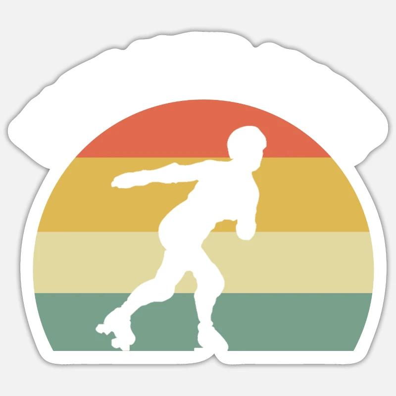 Rollschuhlaufen Rollschuhe Inline-Skates - Sticker Größe S (10 x 10 cm) - Mattweiß