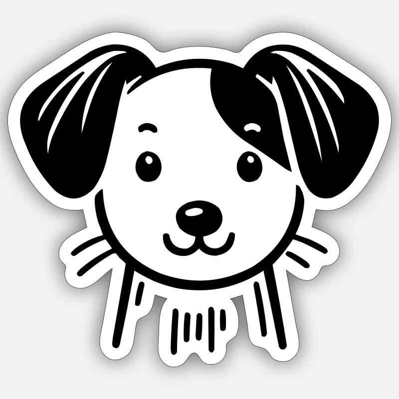 Hund - Sticker Größe S (10 x 10 cm) - Mattweiß