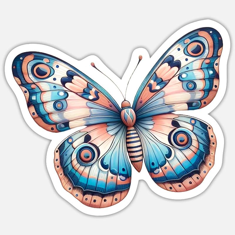 Papillon, fleur - Légèreté Envolée Sticker taille S (10 x 10 cm)