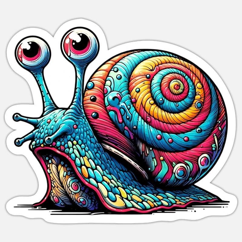 Schnecke - Sticker Größe S (10 x 10 cm) - Mattweiß