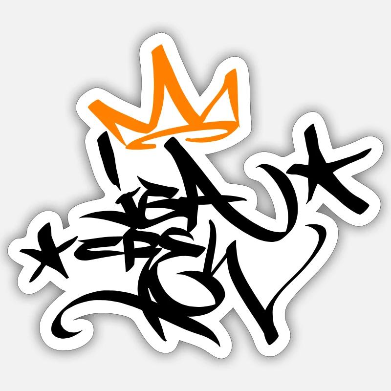 Graffiti Tag Bachelor Party Crew King 02 2C Sticker size S (10 x 10 cm)