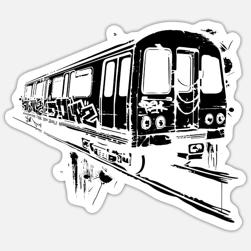 Graphique ferroviaire - Sticker taille S (10 x 10 cm) - blanc mat