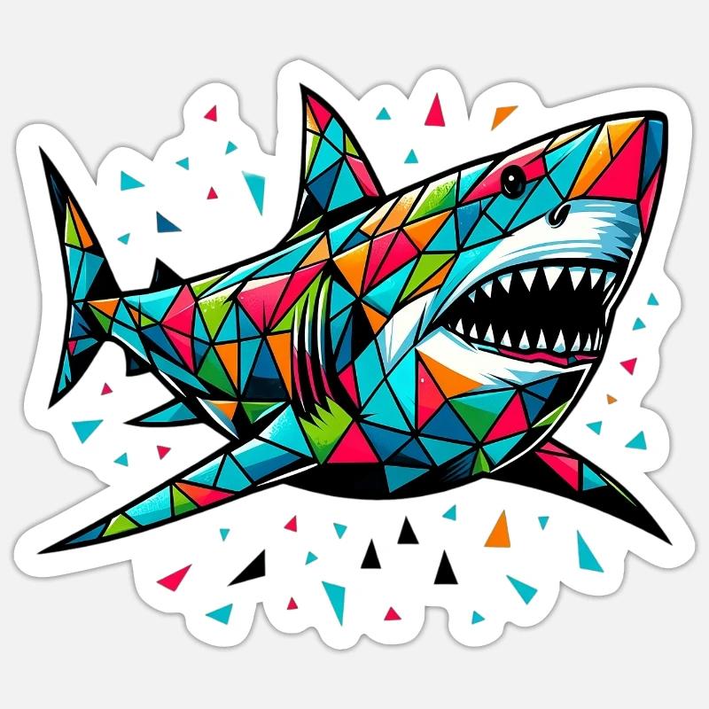 Shark - Sticker size S (10 x 10 cm) - white matte
