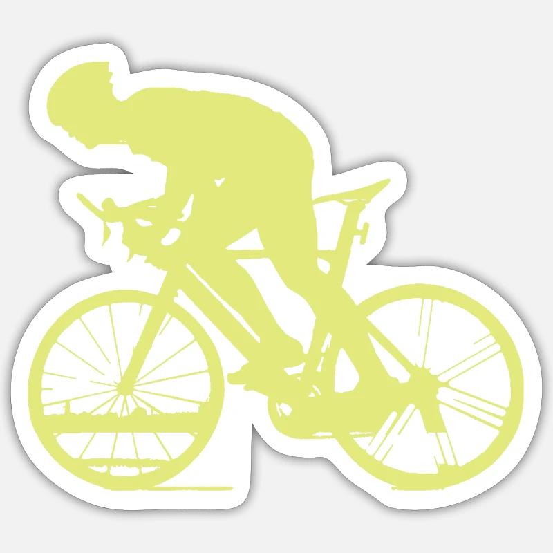 Cyclisme - Jaune Sticker taille S (10 x 10 cm)