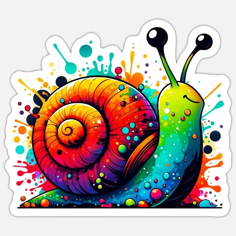Escargot - Sticker taille S (10 x 10 cm) - blanc mat