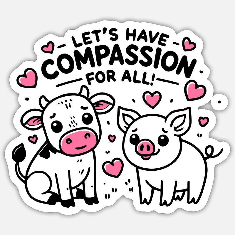 Compassion for all - Sticker Größe S (10 x 10 cm) - Mattweiß