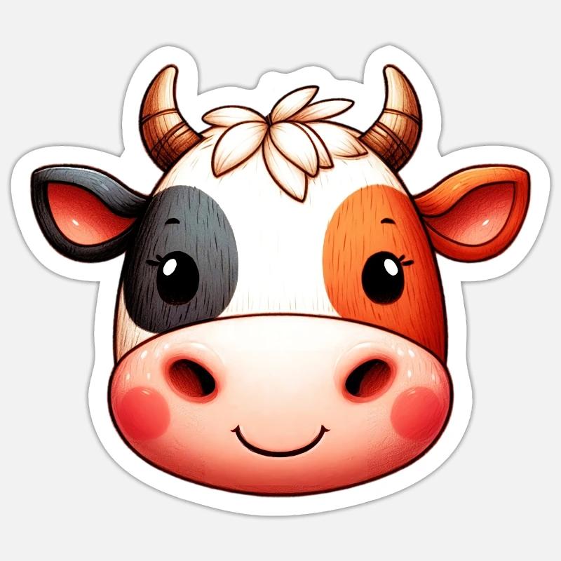 Cow - Sticker size S (10 x 10 cm) - white matte