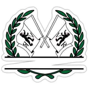 Drapeaux Appenzell Auzerrhoden, Suisse, bannière - Sticker taille S (10 x 10 cm) - blanc mat - Devant