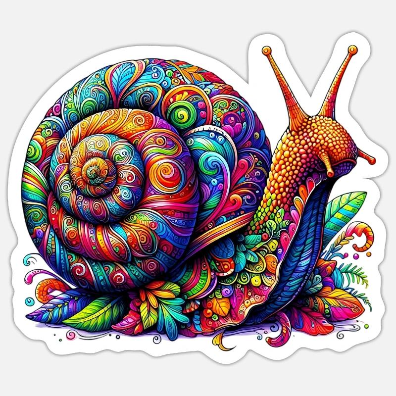 Schnecke - Sticker Größe S (10 x 10 cm) - Mattweiß