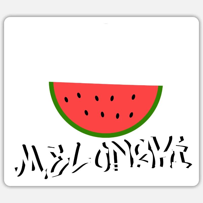 Melonski Melone - Sticker Größe S (10 x 10 cm) - Mattweiß